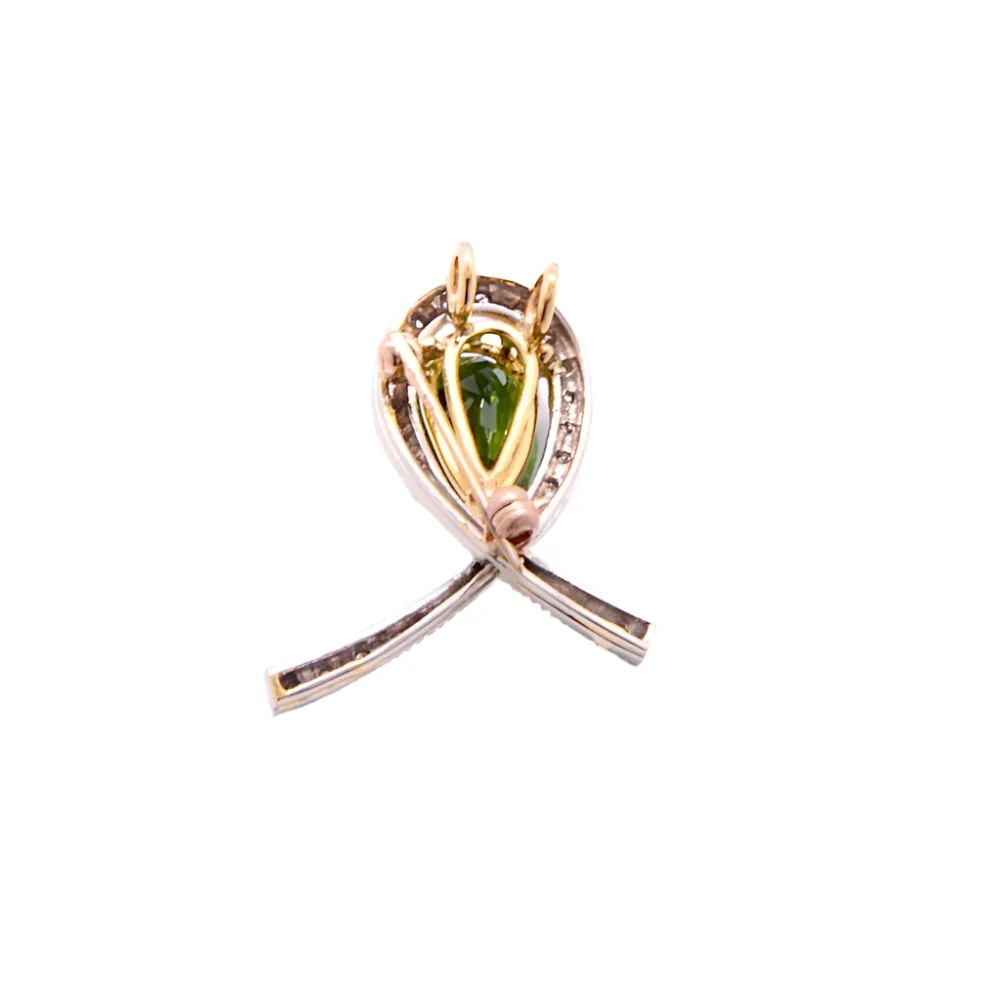 Pendentif en or blanc et tourmaline - Image 3