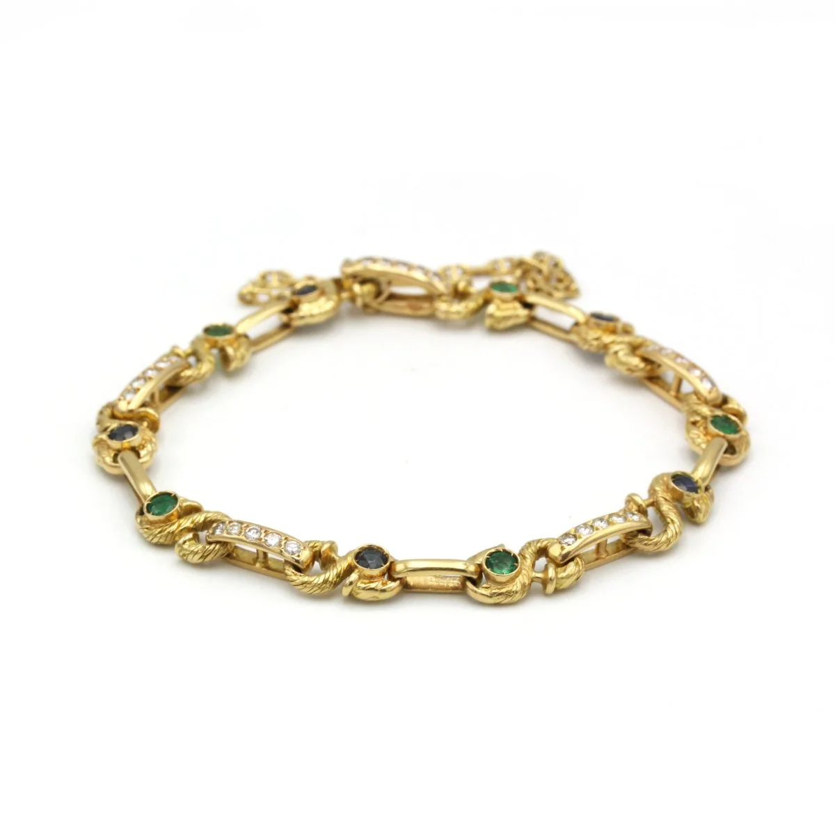 Bracelet - Or, diamants, saphirs et émeraudes - Image 2