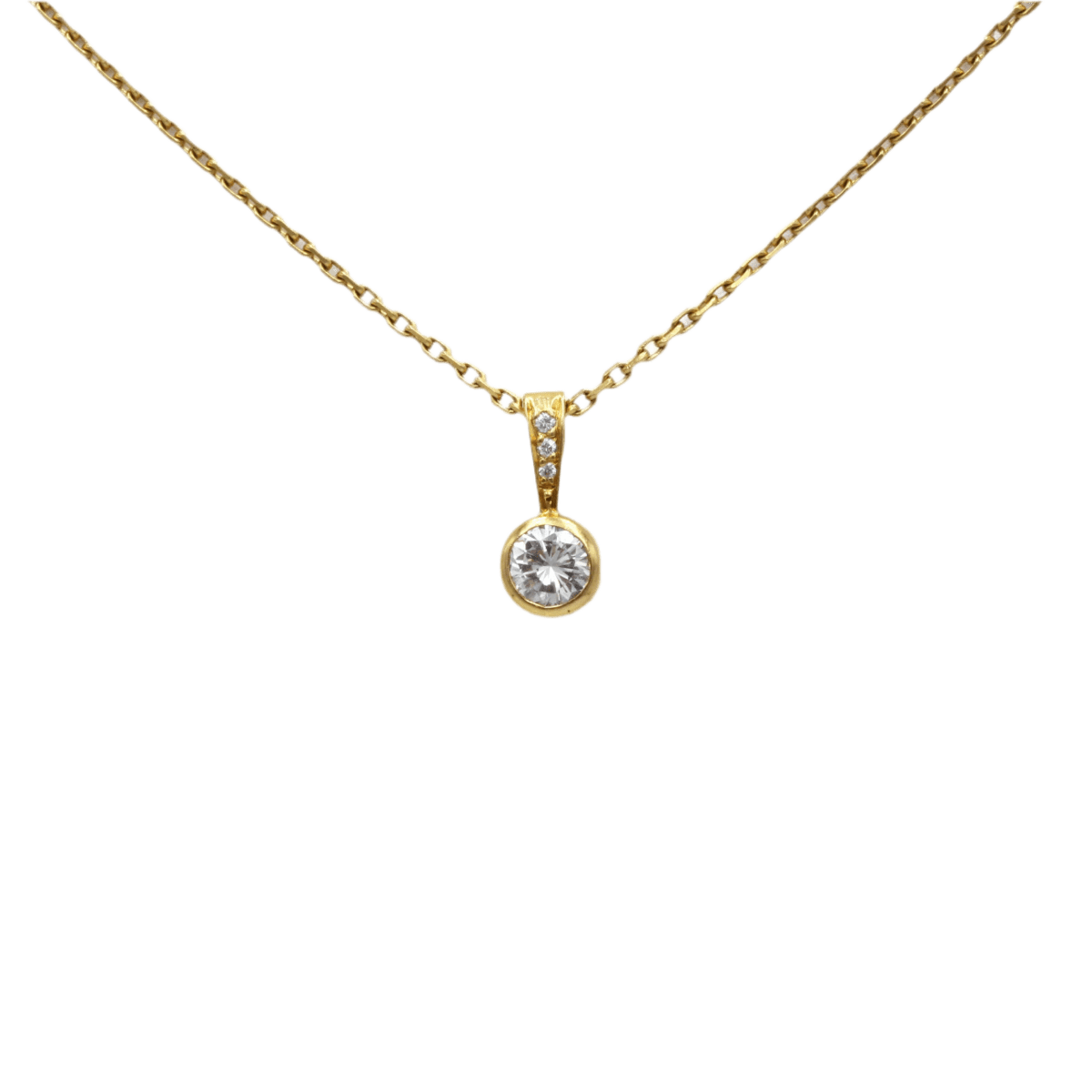 Collier Pendentif en or jaune et diamants