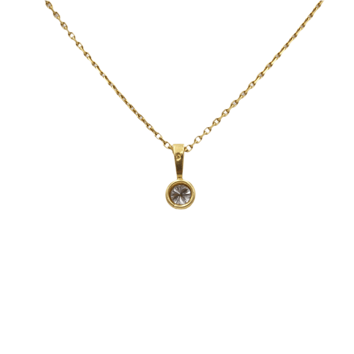 Collier Pendentif en or jaune et diamants - Image 2