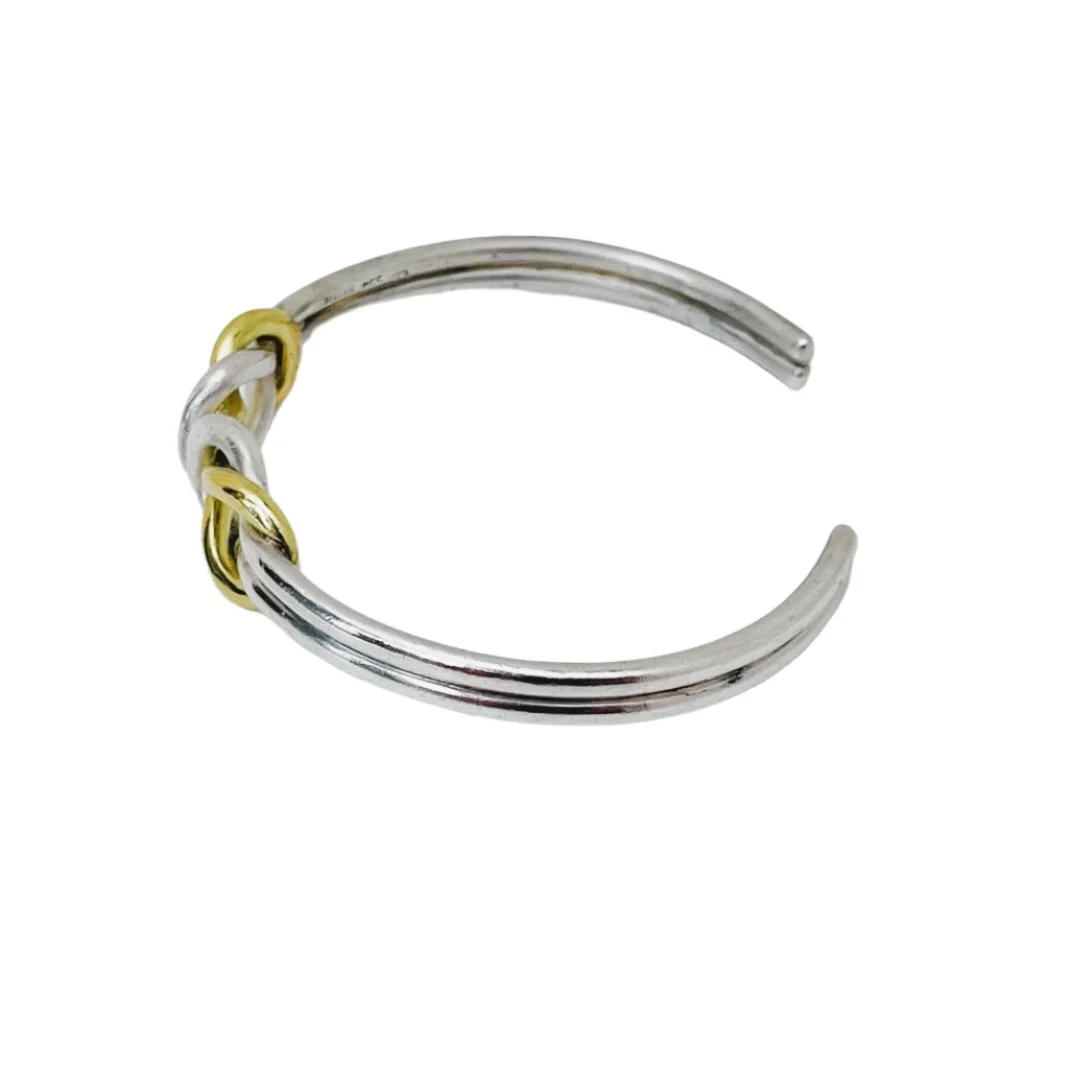 Bracelet Jonc ouvert ZOLOTAS en or jaune et argent - Image 3