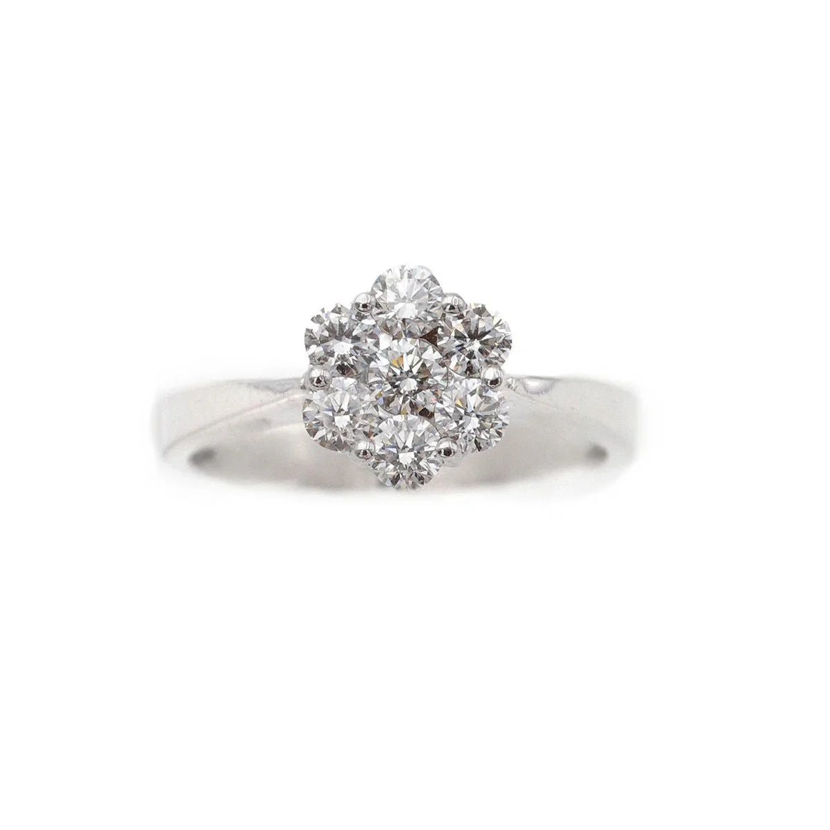 Bague Marguerite en or blanc et diamants