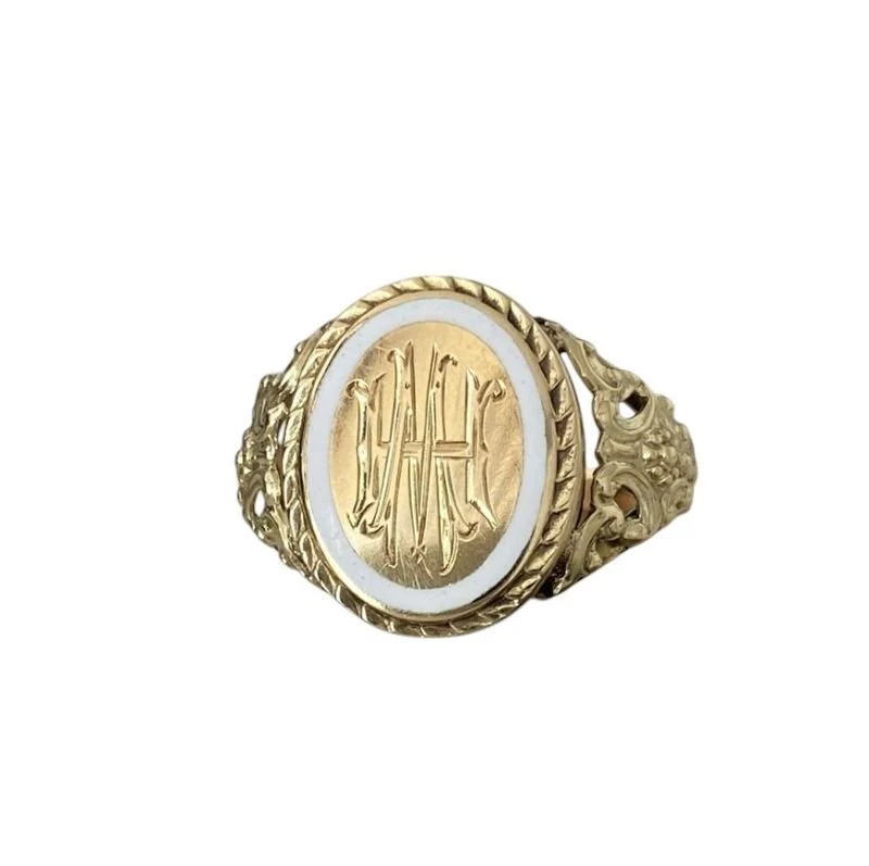 Bague en or jaune et émail - Image 3