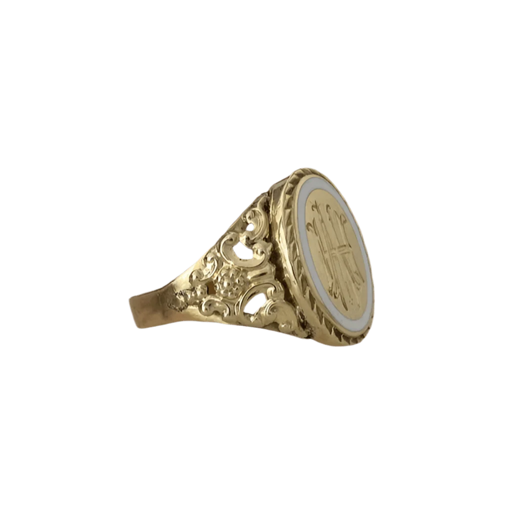 Bague en or jaune et émail - Image 5