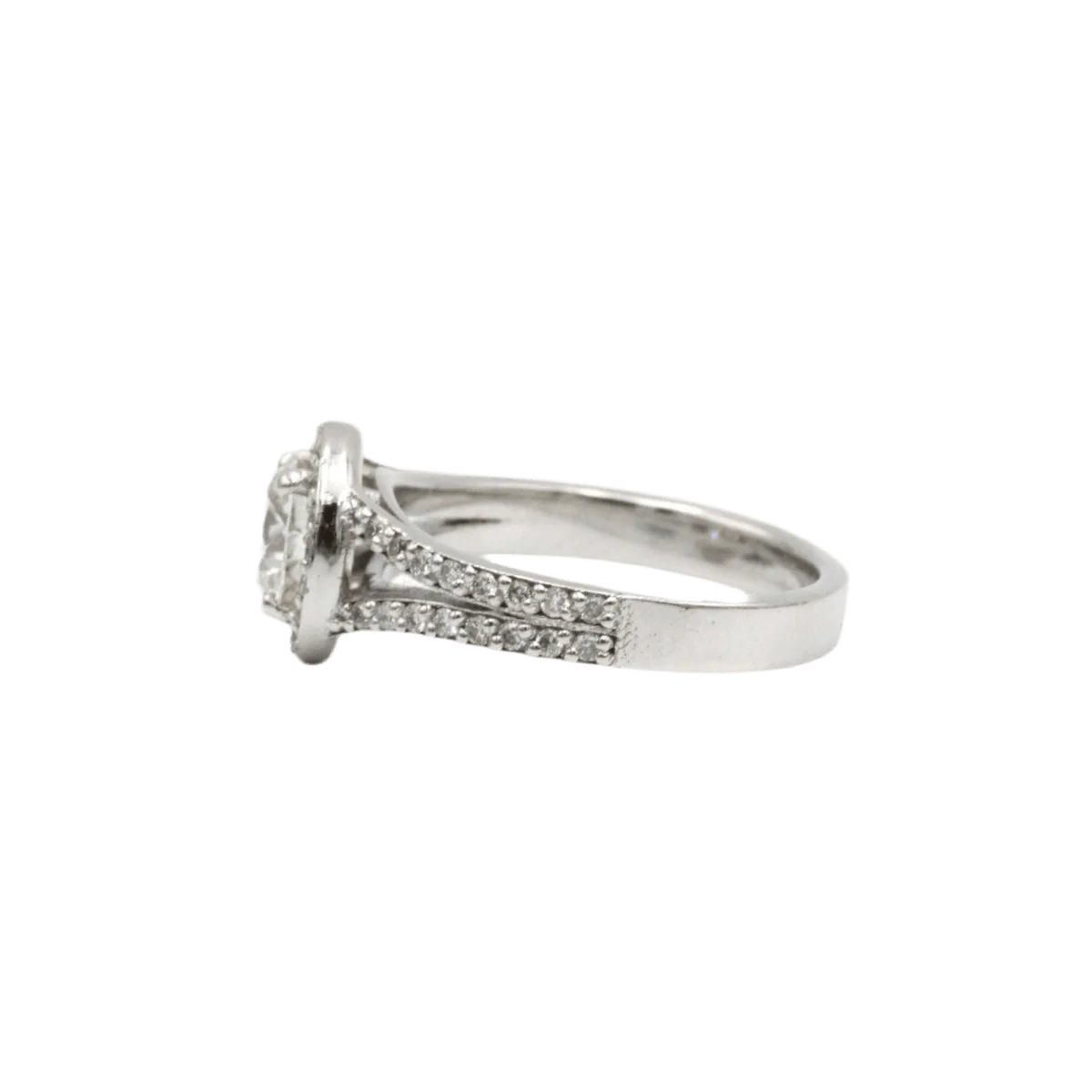 Bague Solitaire en or blanc et diamants - Image 2