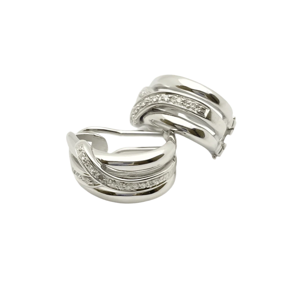 Boucles d'oreilles Clips en or blanc et diamants