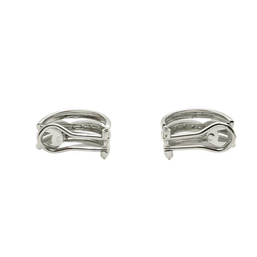 Boucles d'oreilles Clips en or blanc et diamants - Image 3