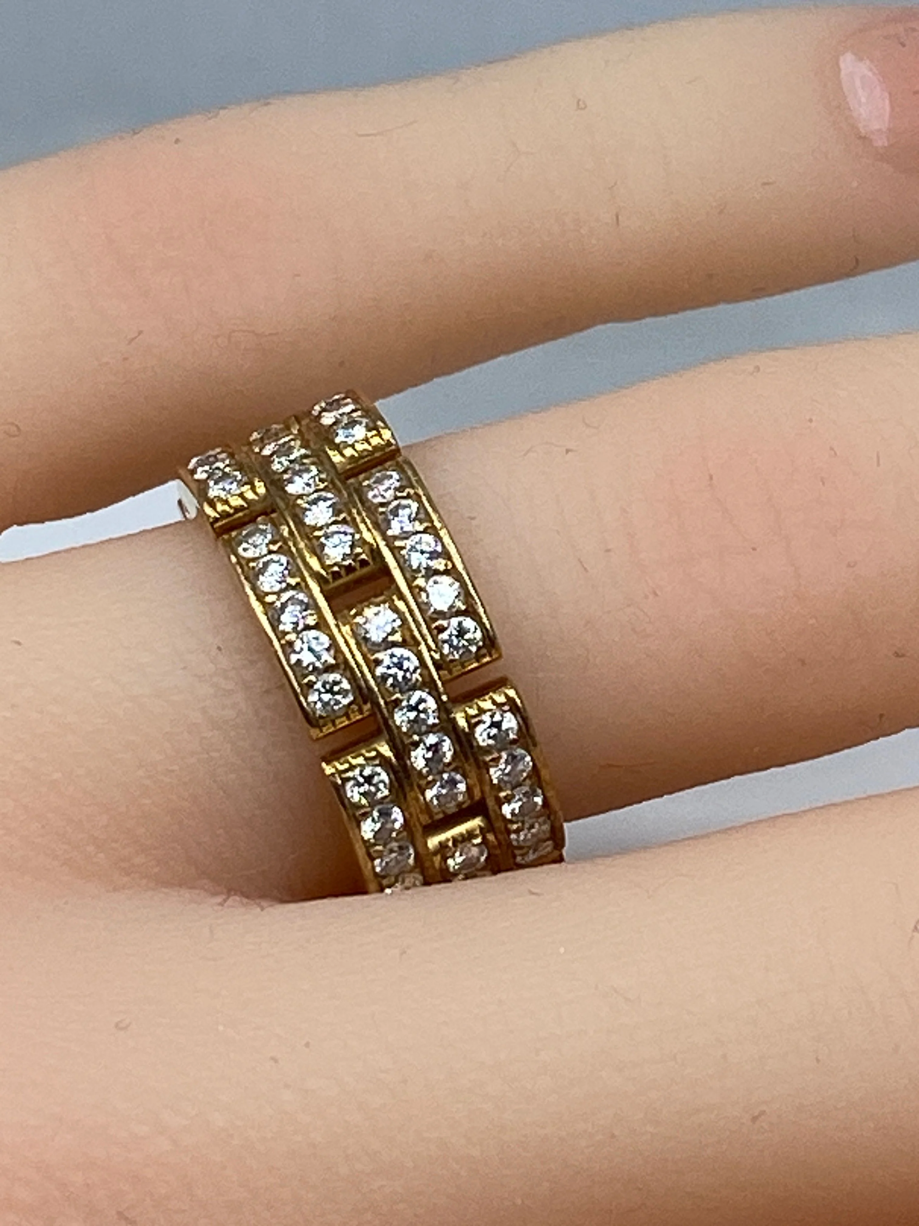 Bague CARTIER maillons PANTHÈRE en or jaune et diamants - Image 10
