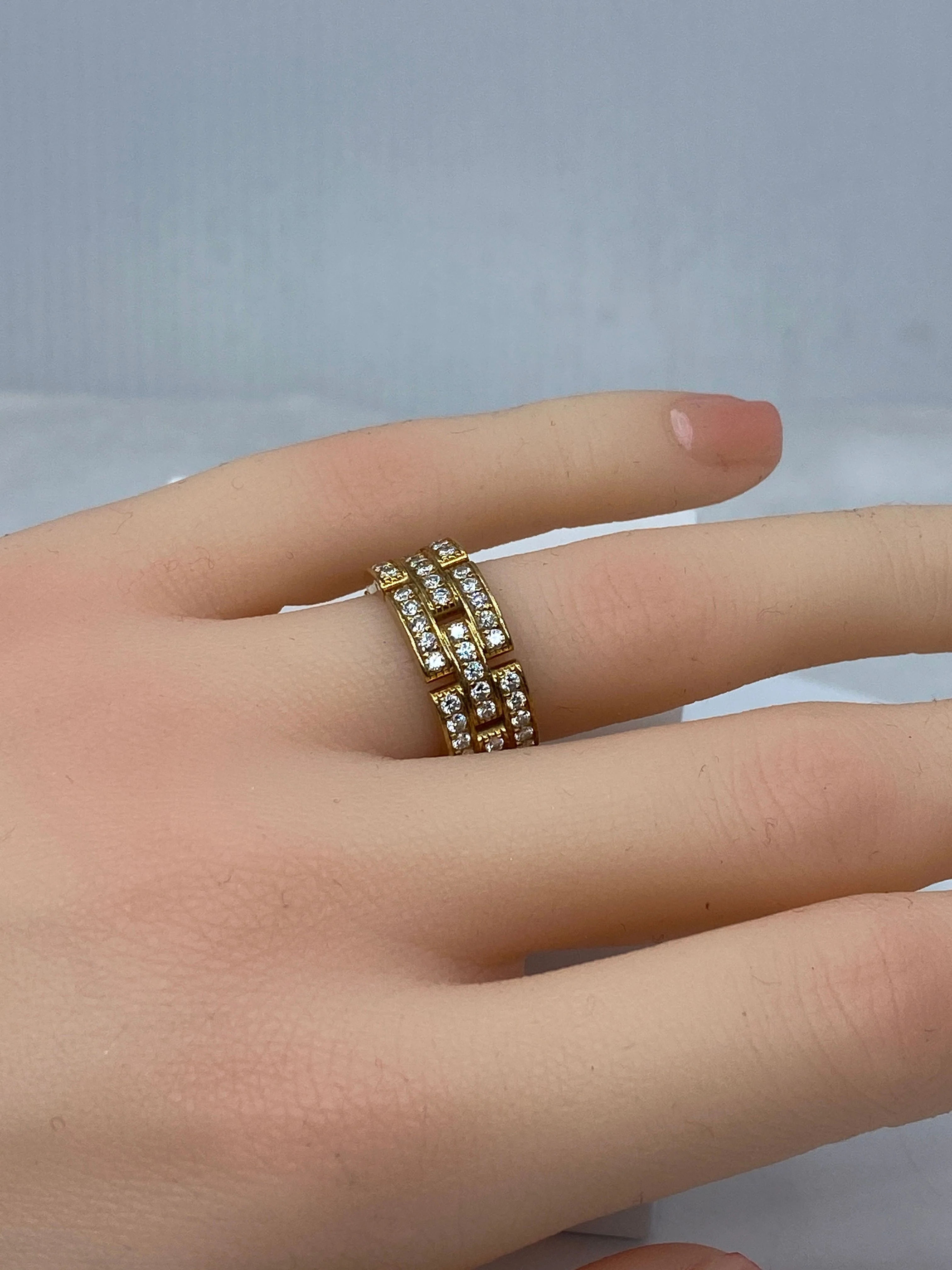 Bague CARTIER maillons PANTHÈRE en or jaune et diamants - Image 12