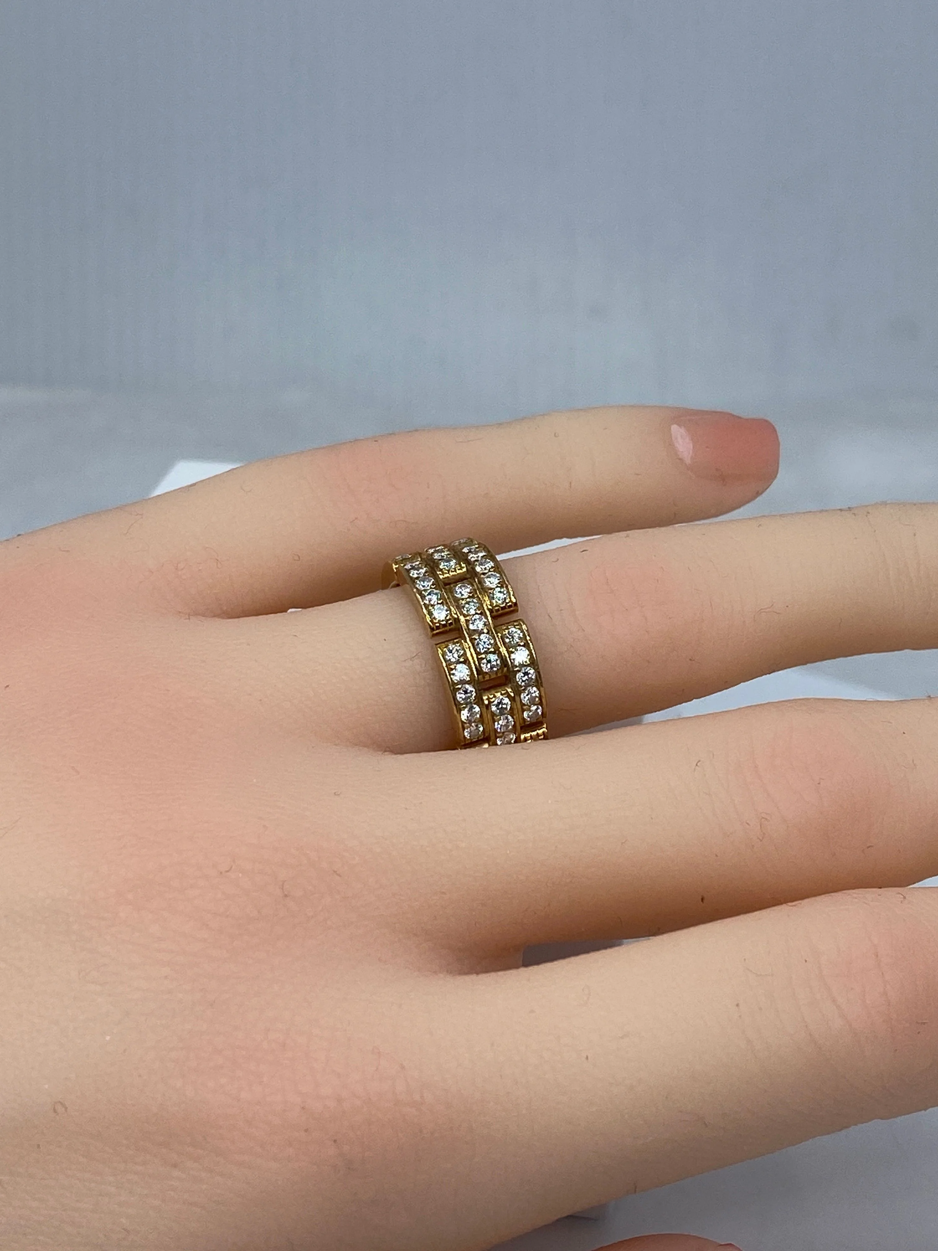 Bague CARTIER maillons PANTHÈRE en or jaune et diamants - Image 8