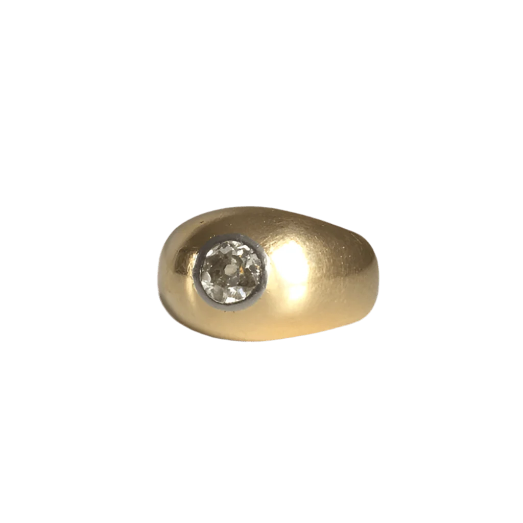 Bague Jonc en or jaune, or blanc et diamant - Image 3