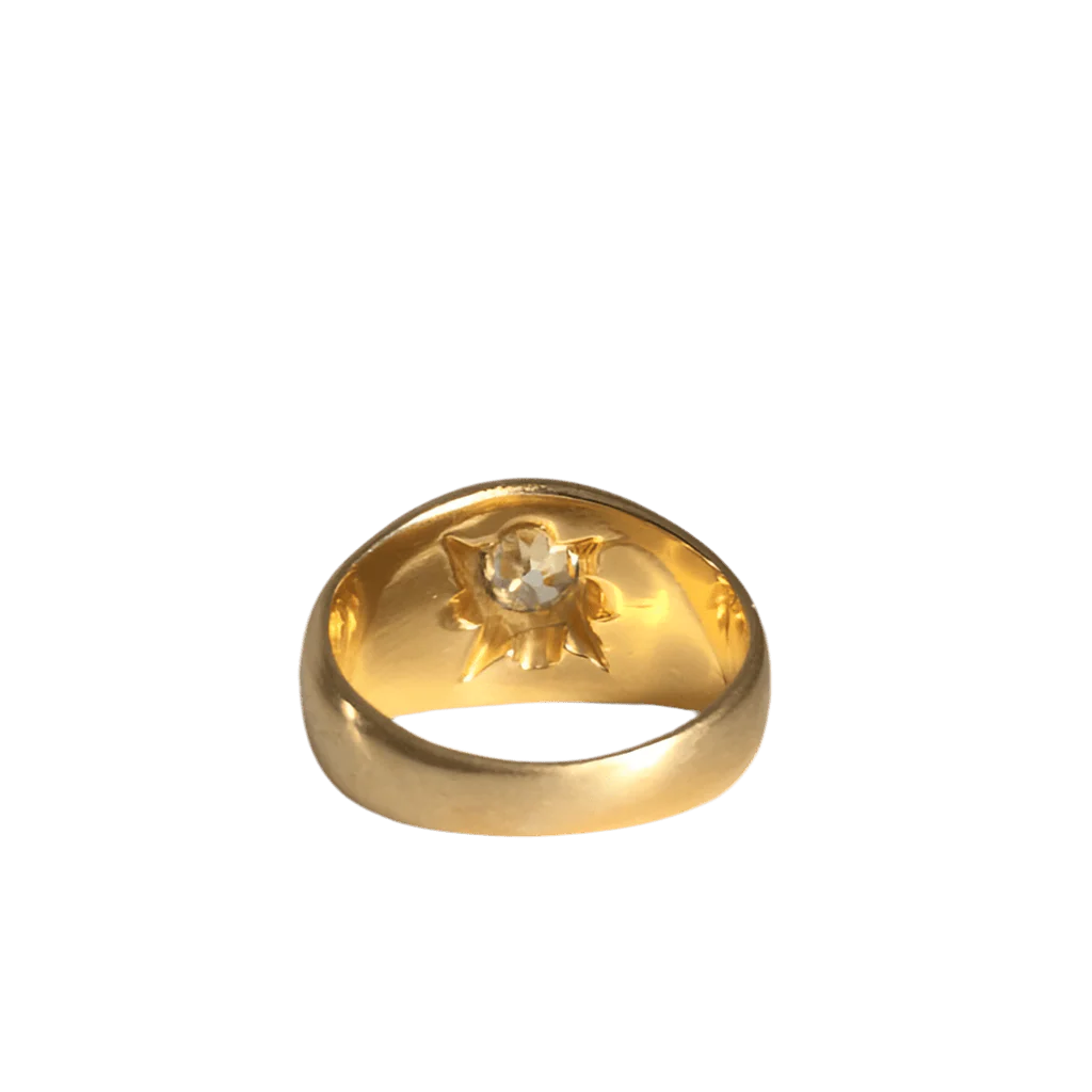 Bague Jonc en or jaune, or blanc et diamant - Image 4