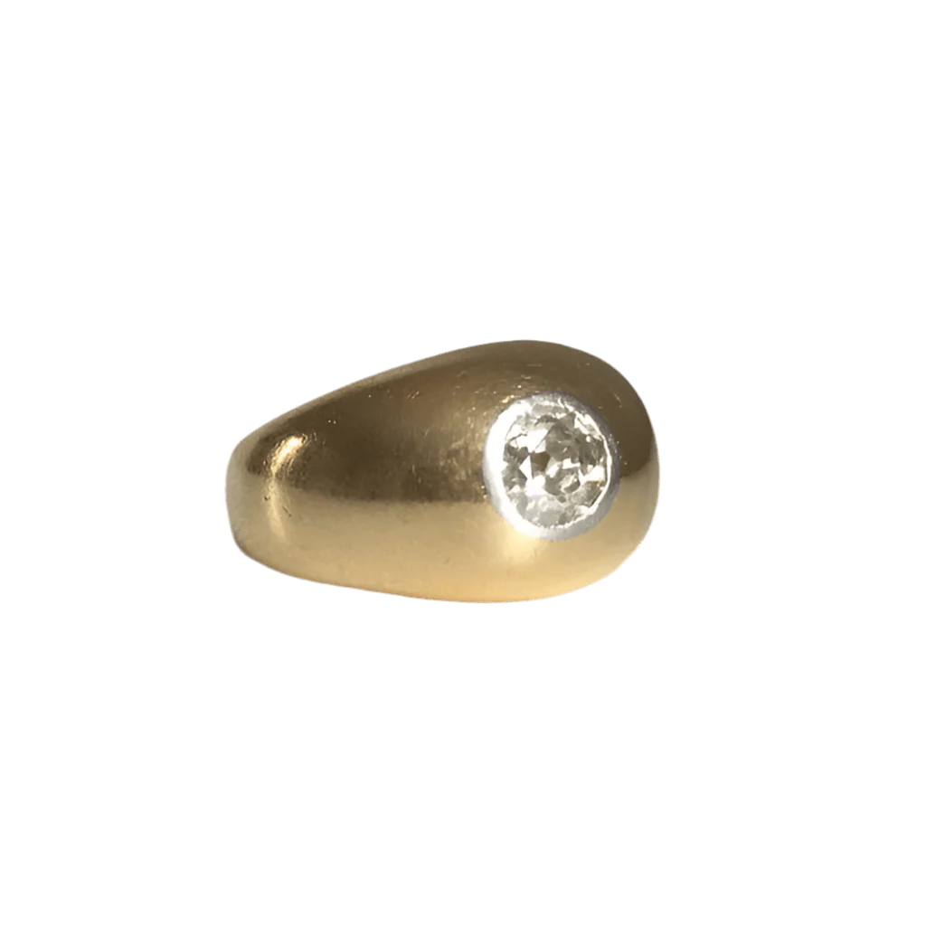 Bague Jonc en or jaune, or blanc et diamant - Image 5