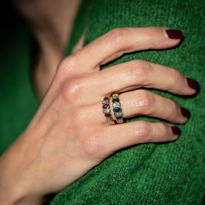 Bague VAN CLEEF & ARPELS en or jaune, saphirs et diamants - Image 5