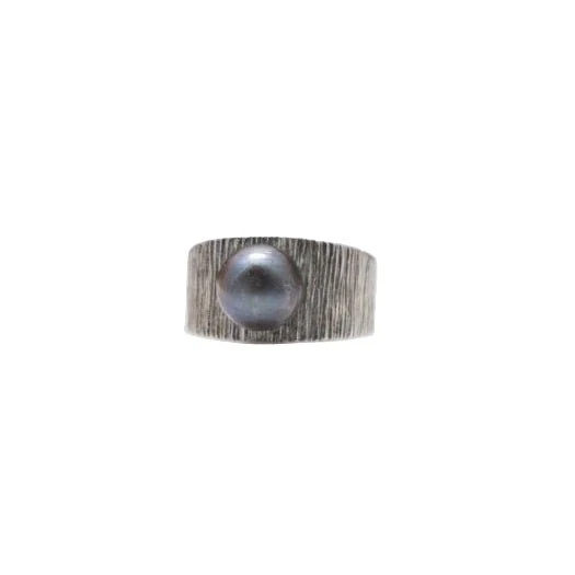 Bague Jonc en or blanc et perle