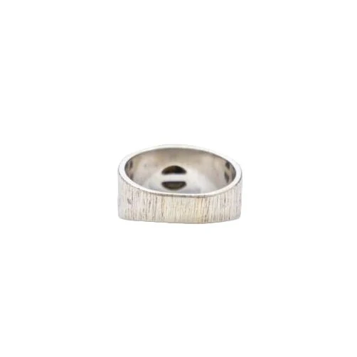 Bague Jonc en or blanc et perle - Image 4