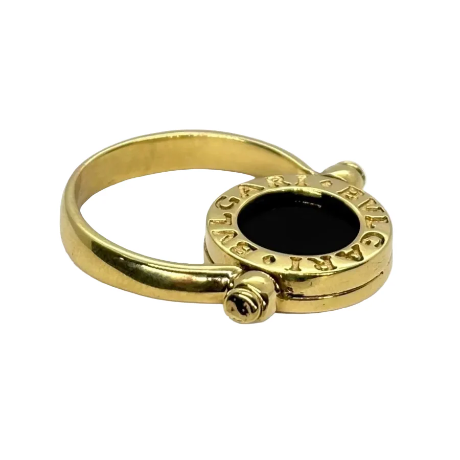 Bague BULGARI en or jaune, nacre, et onyx - Image 6