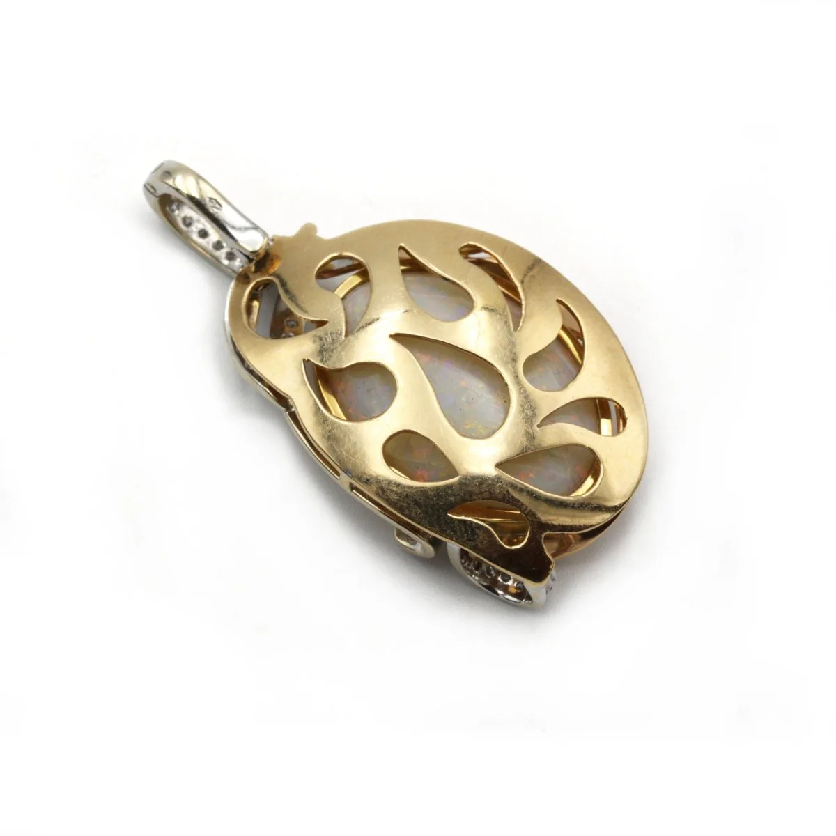 Collier Pendentif en or jaune, opale et diamants - Image 3