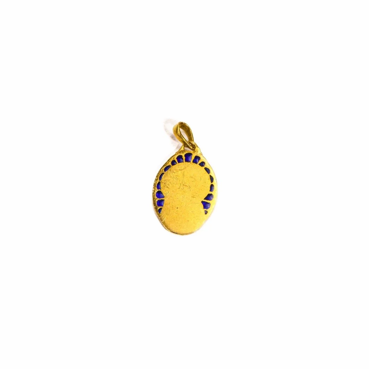 Médaille Vierge émail plique-à-jour et or signée Dropsy - Image 2
