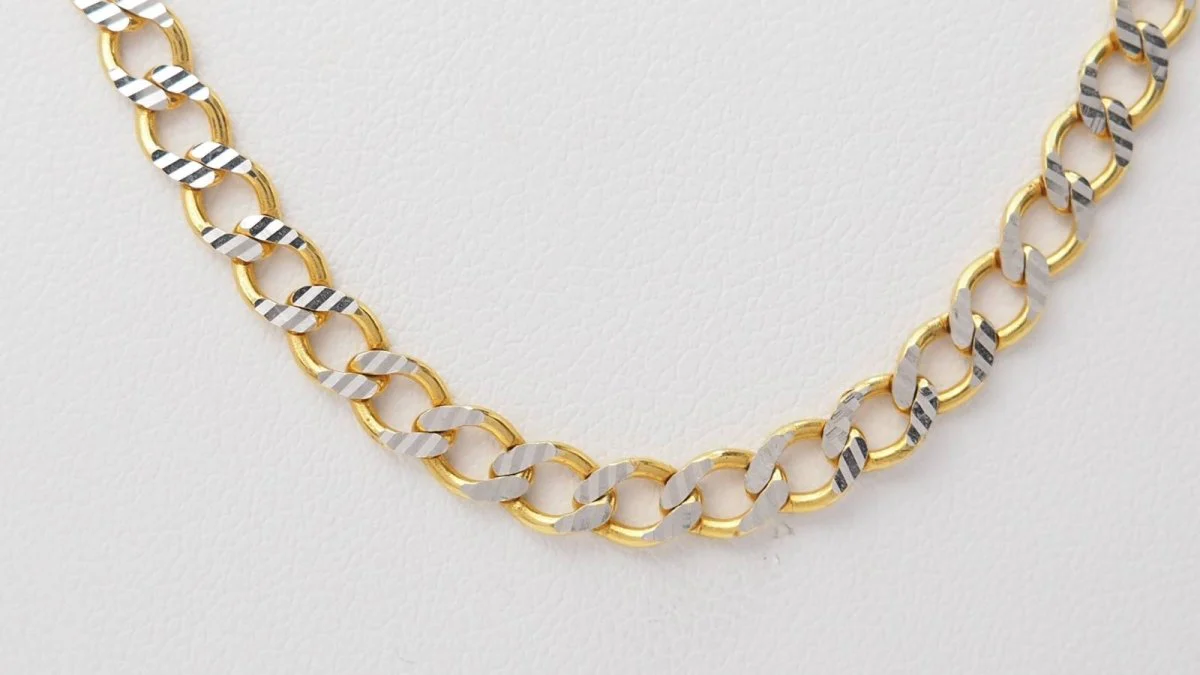 Collier maille fantaisie en or jaune - Image 2