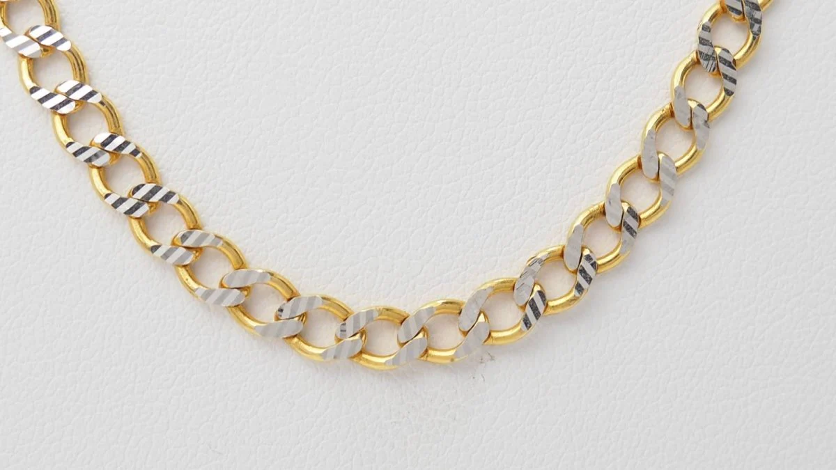 Collier maille fantaisie en or jaune - Image 3