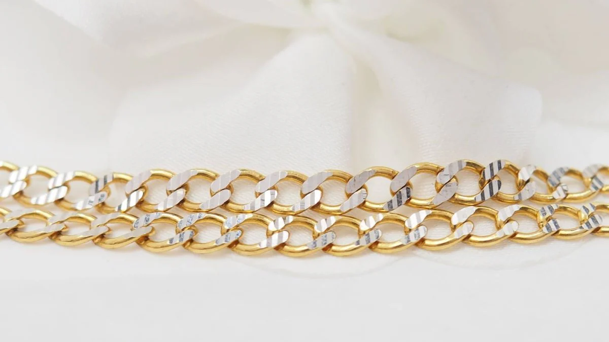 Collier maille fantaisie en or jaune - Image 4