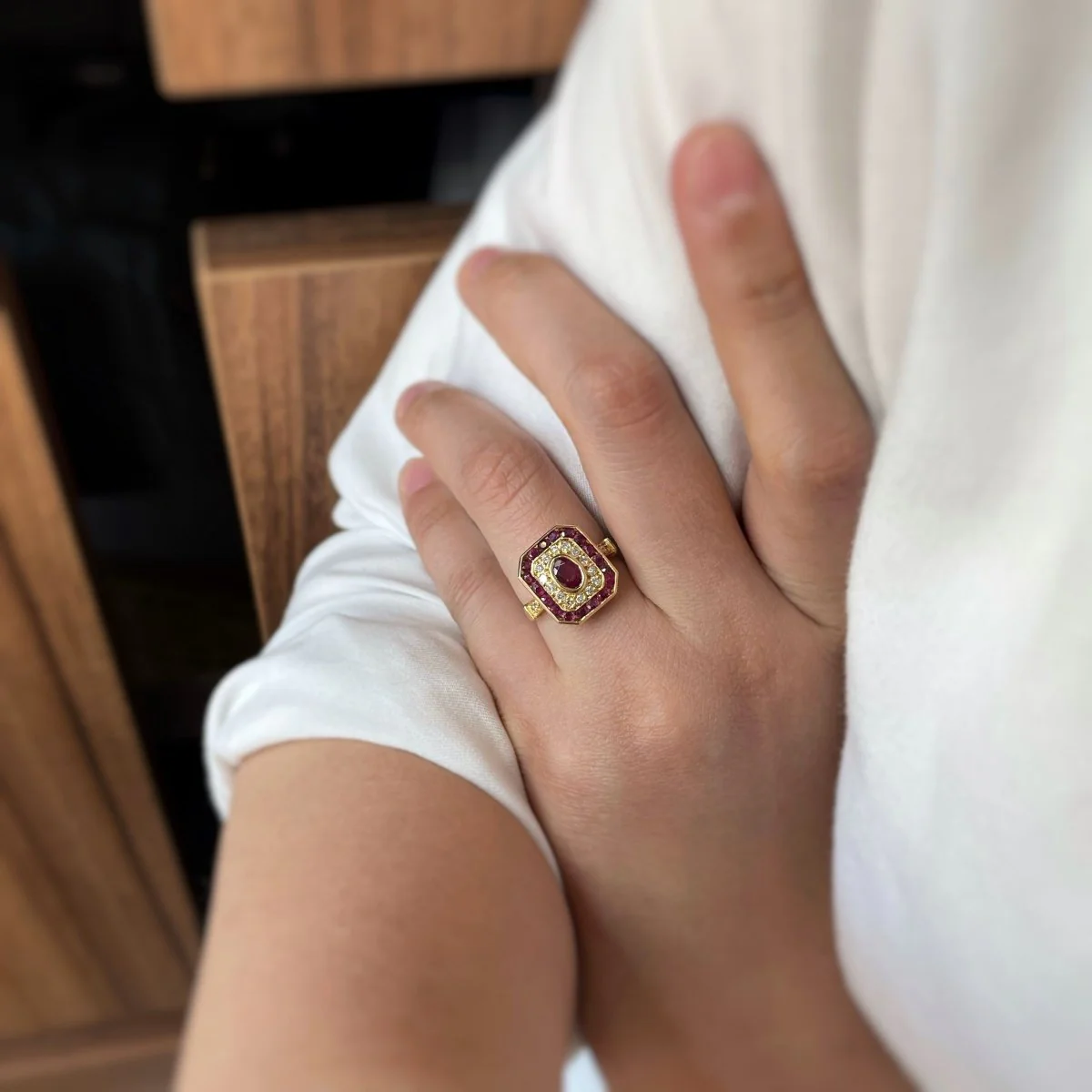 Bague - Or, Rubis & Diamants - Image 2