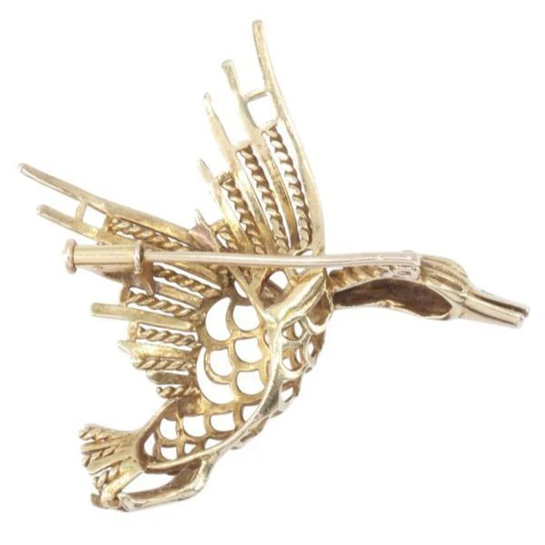 Broche Canard en or jaune et diamant - Image 3