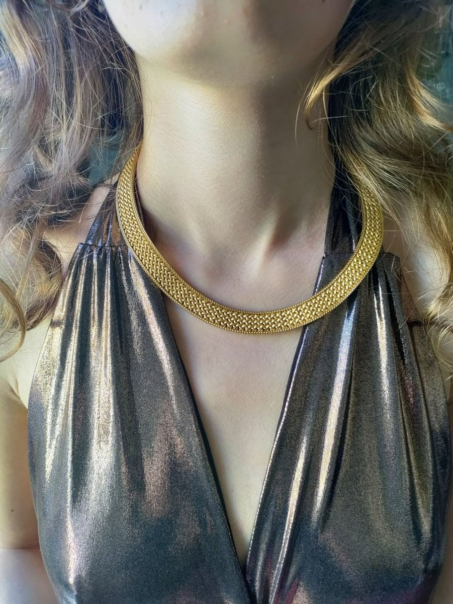 Collier ras de cou Or jaune maille  polonaise - Image 10