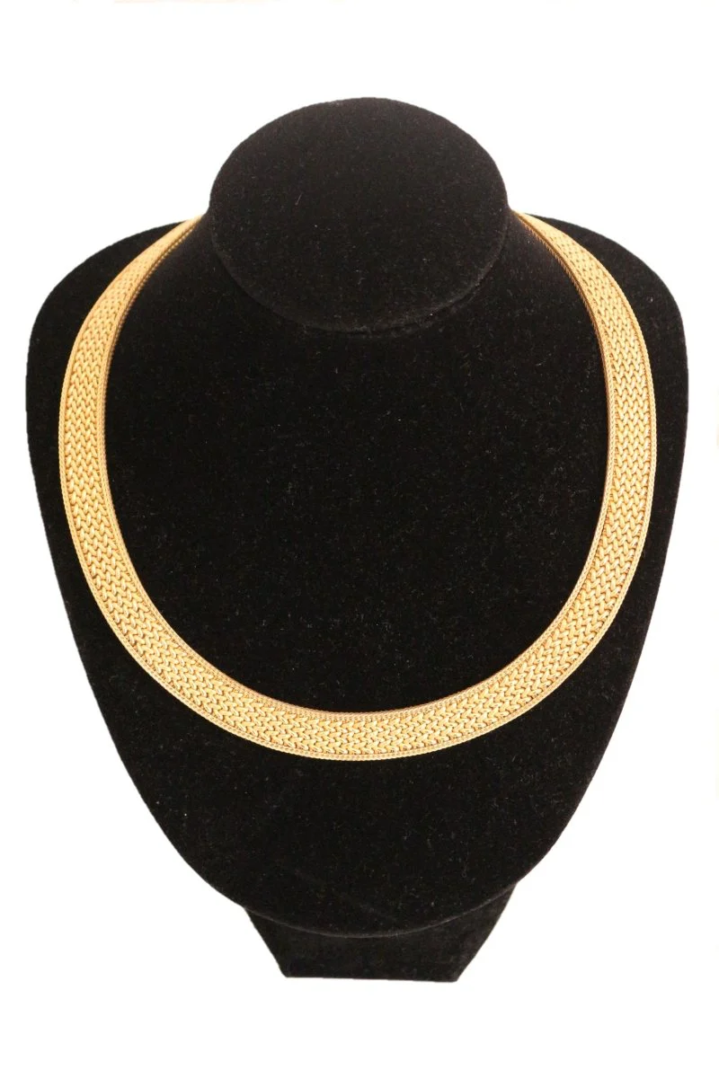 Collier ras de cou Or jaune maille  polonaise - Image 3