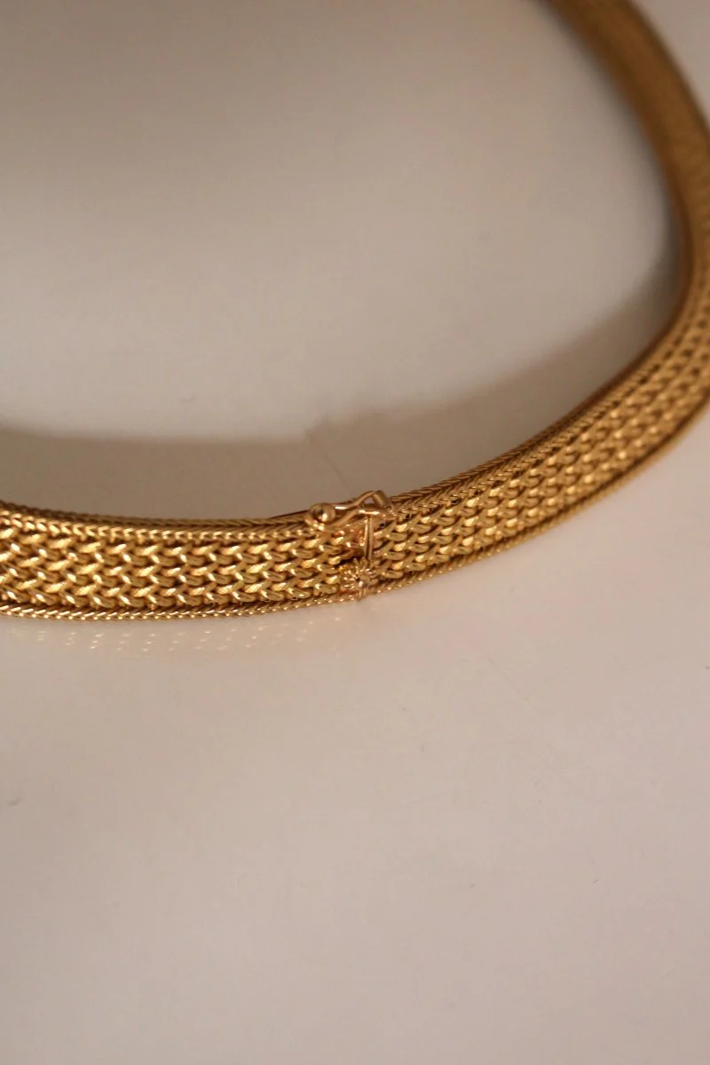 Collier ras de cou Or jaune maille  polonaise - Image 6