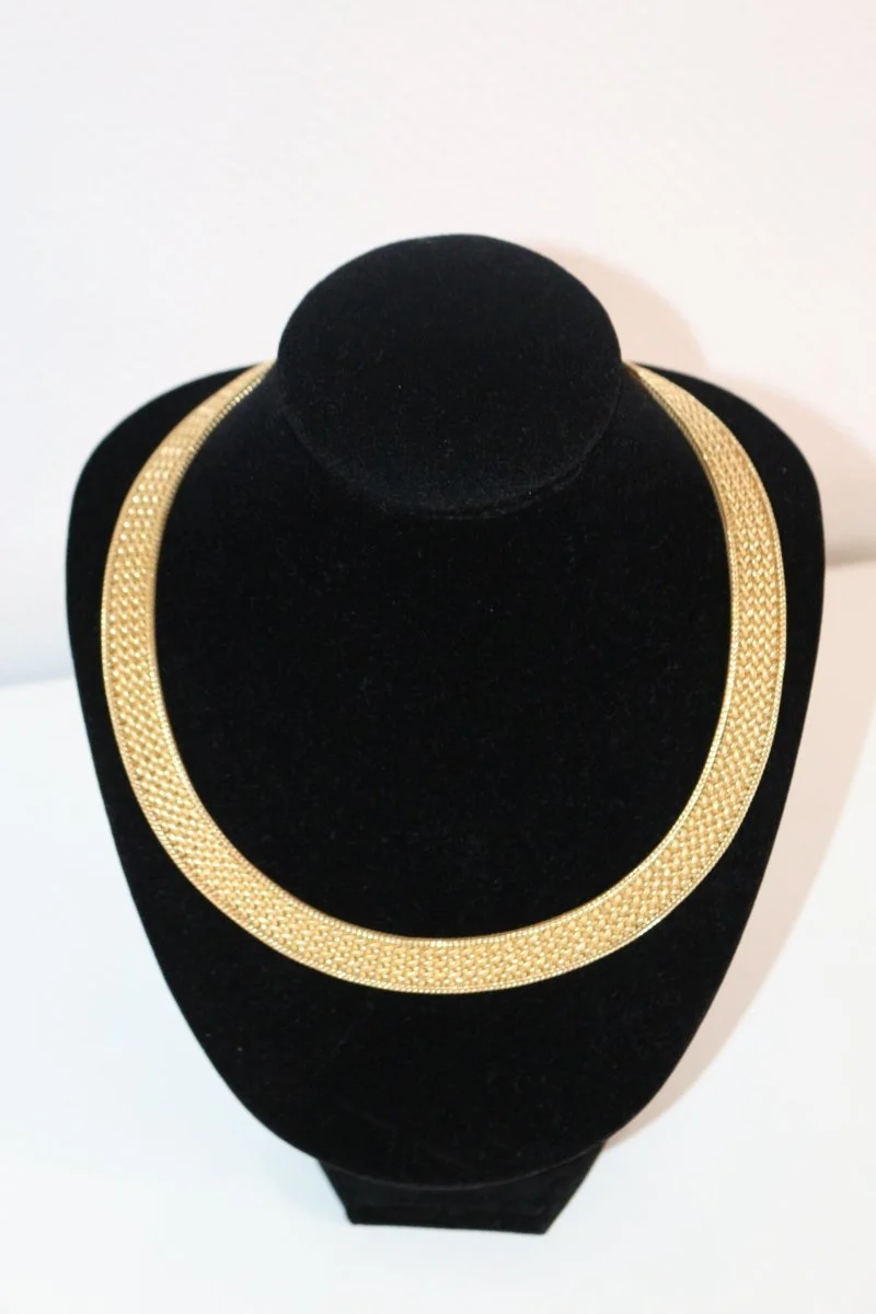 Collier ras de cou Or jaune maille  polonaise - Image 7