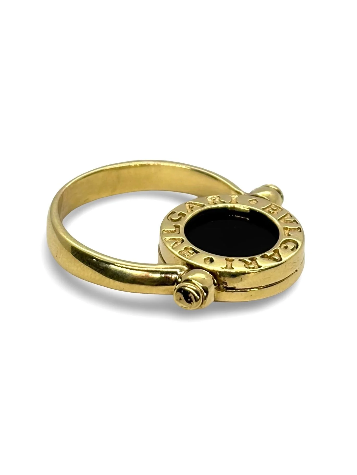 Bague Bulgari Réversible or jaune nacre et onyx - Image 6