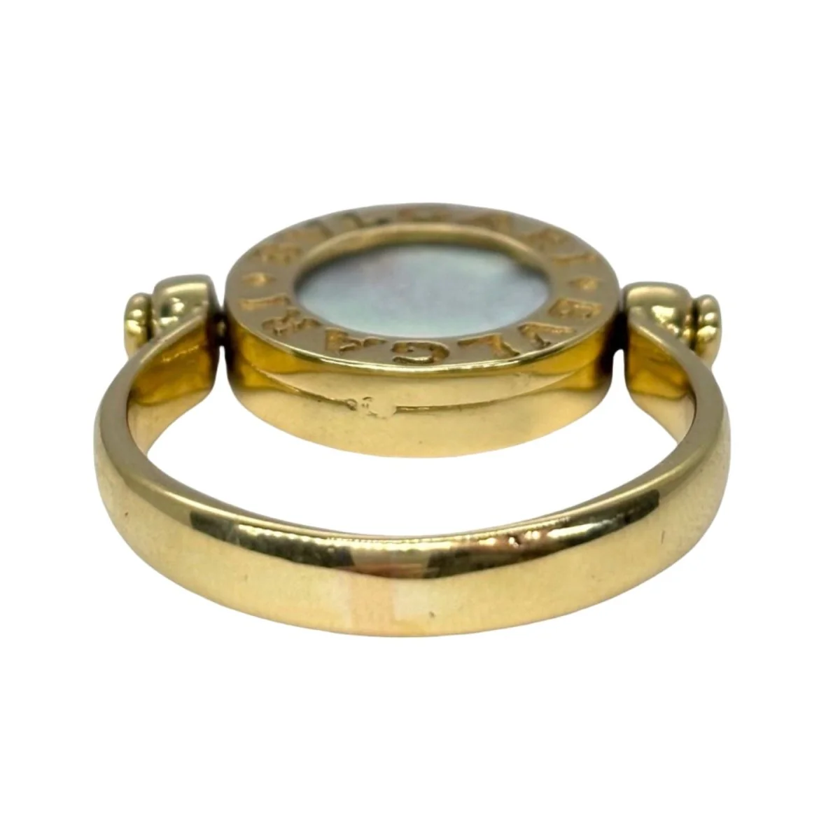 Bague Bulgari Réversible or jaune nacre et onyx - Image 7