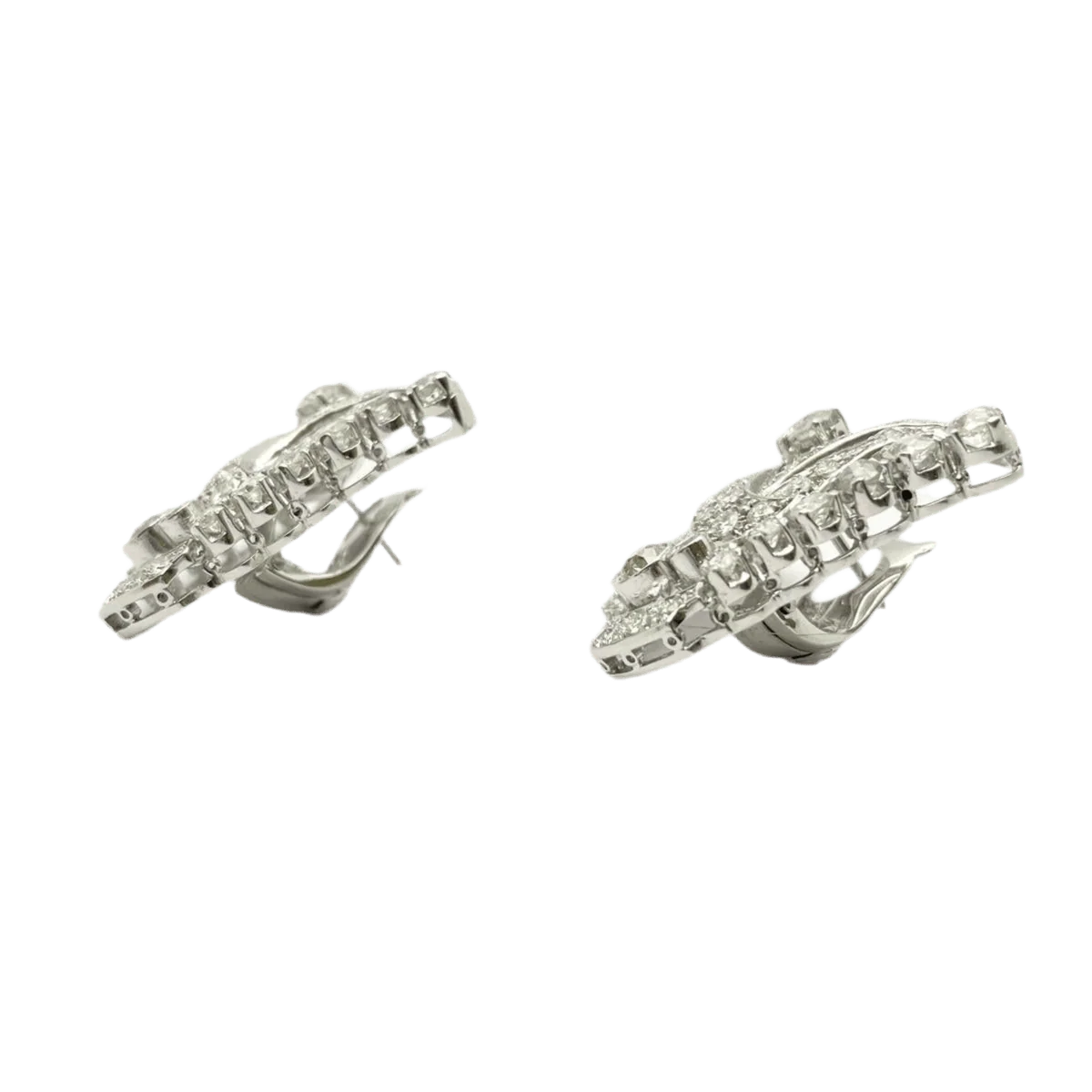 Boucles d'oreilles Clips en or blanc et diamants - Image 2