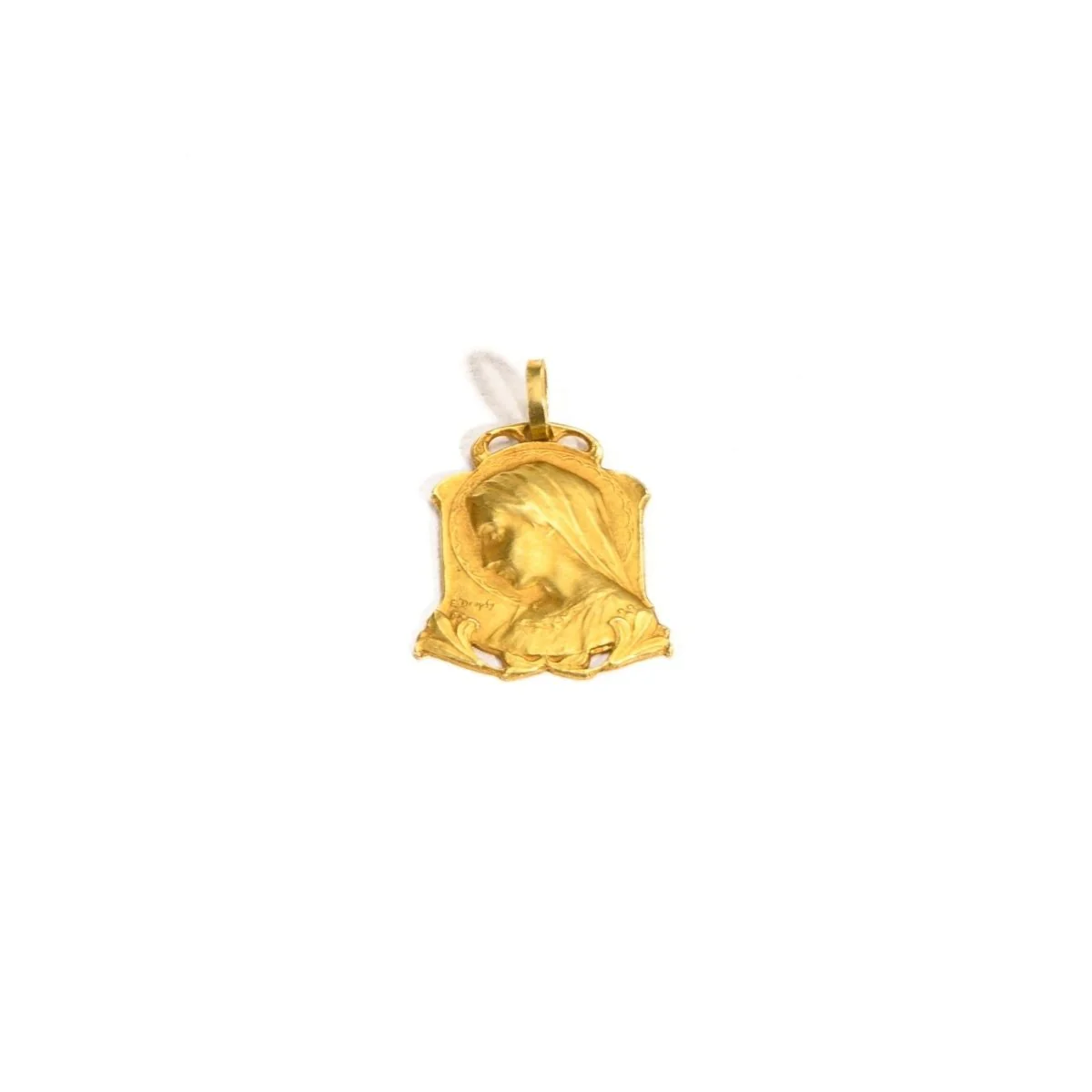 Médaille la Vierge et les lys signée E. Dropsy