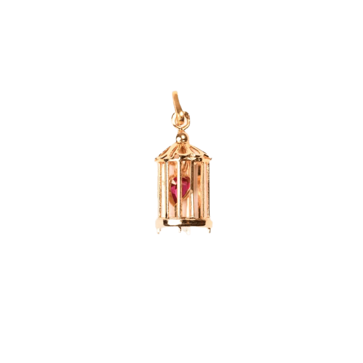 Pendentif "L'amour en Cage" en or rose et rubis - Image 3