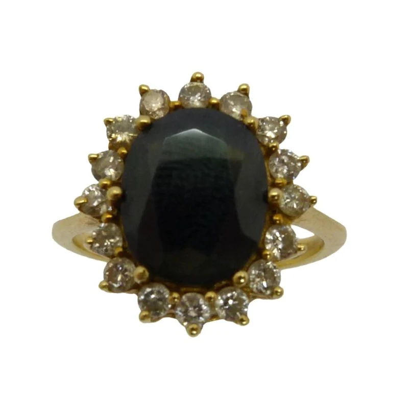 Bague Marguerite or jaune, saphir et diamants