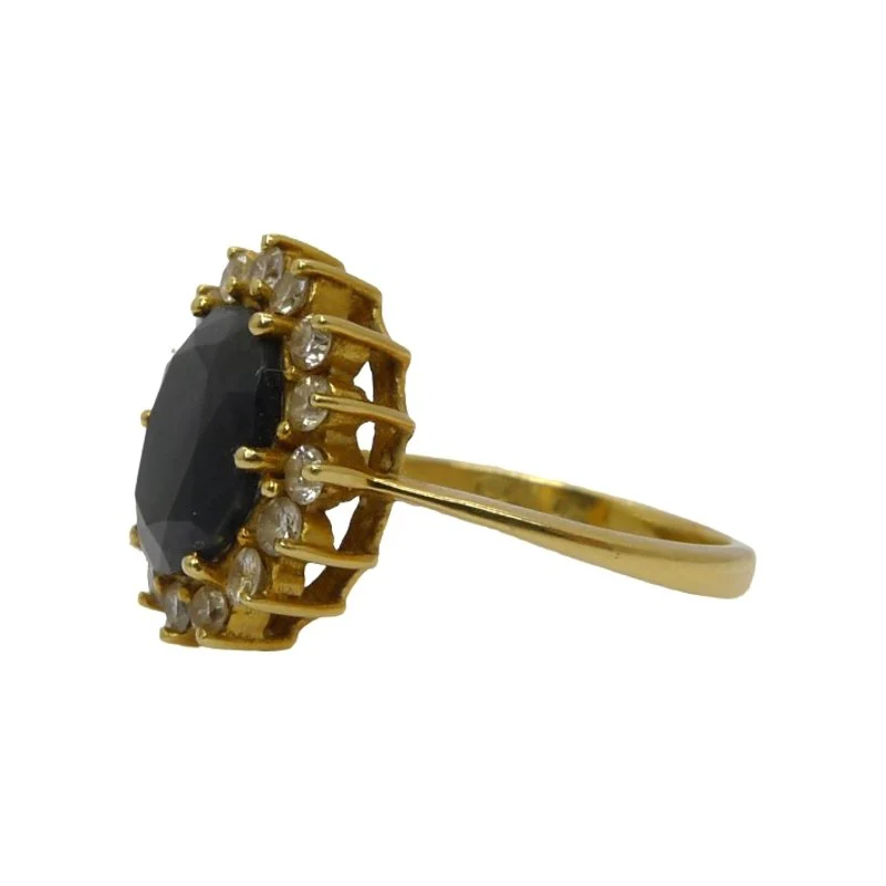 Bague Marguerite or jaune, saphir et diamants - Image 2