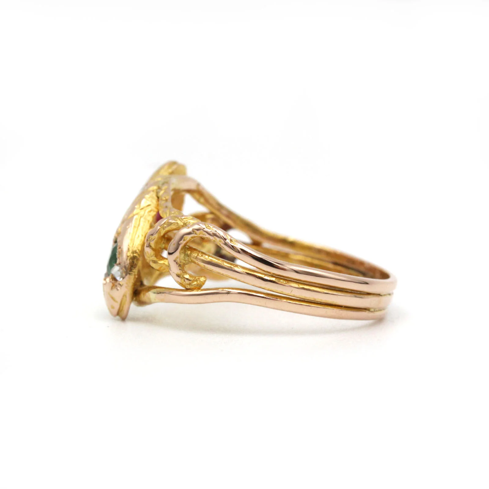 Bague Serpent - Or, Diamants, Rubis & Emeraude - Image 2