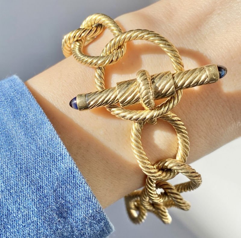 Bracelet en or jaune 18k saphirs - Image 6