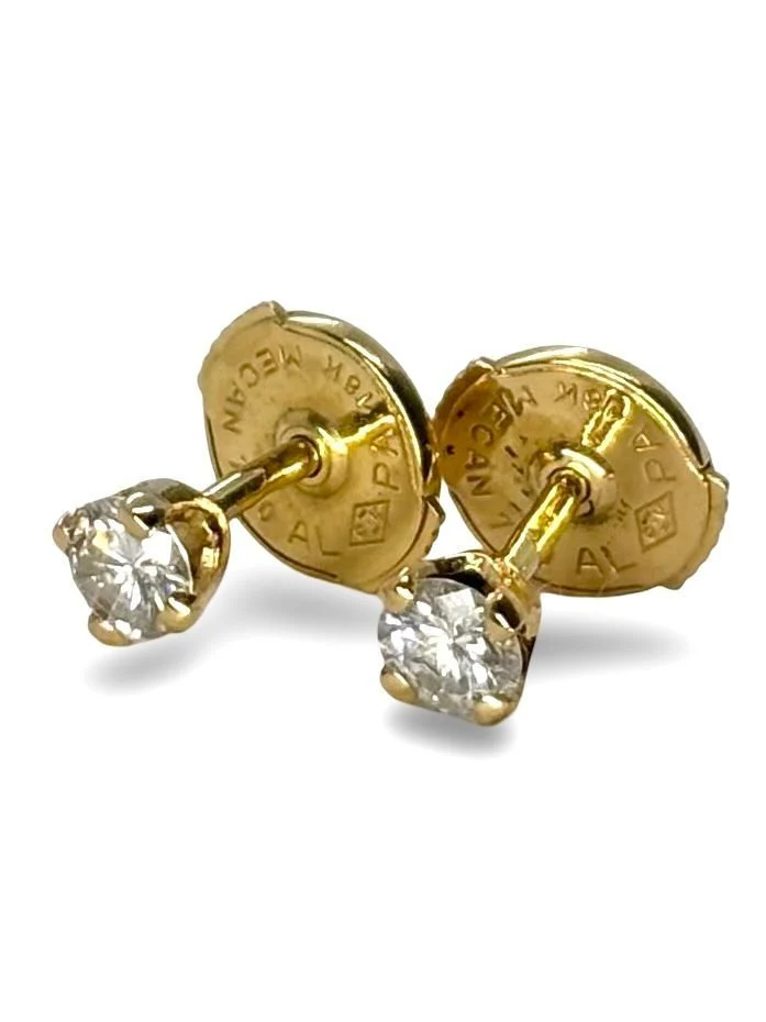 Puces d'oreilles or jaune et diamants 0,26 ct - Image 2
