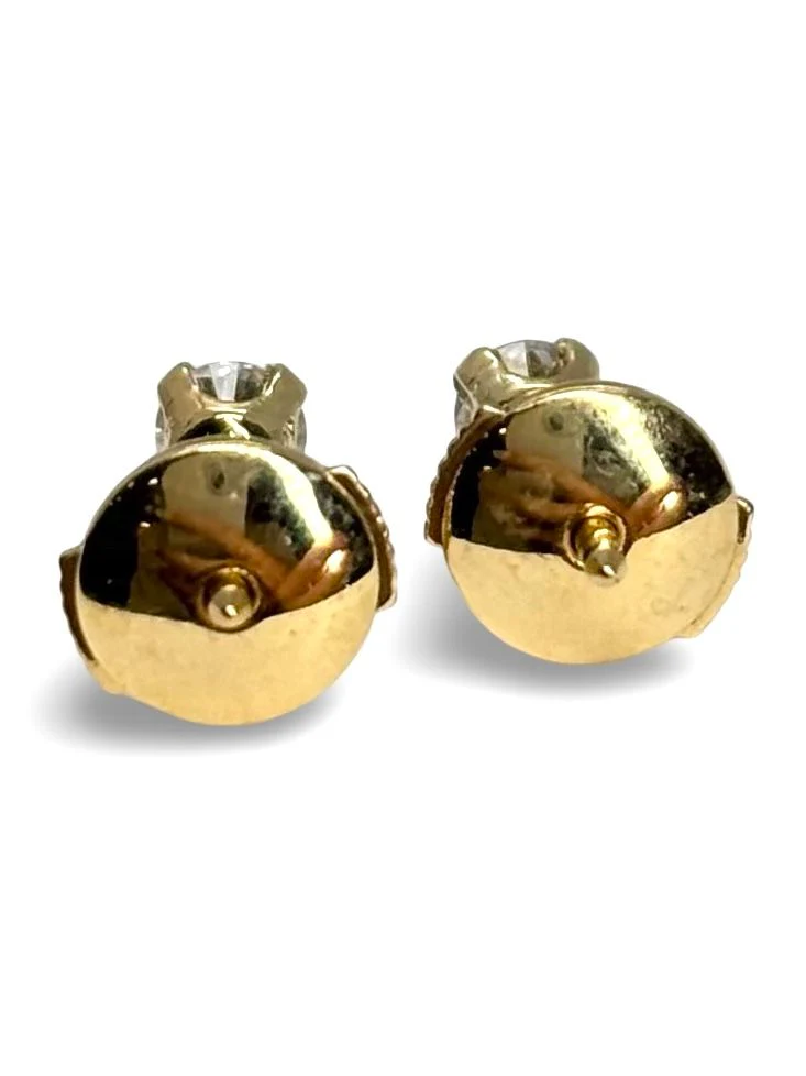 Puces d'oreilles or jaune et diamants 0,26 ct - Image 3
