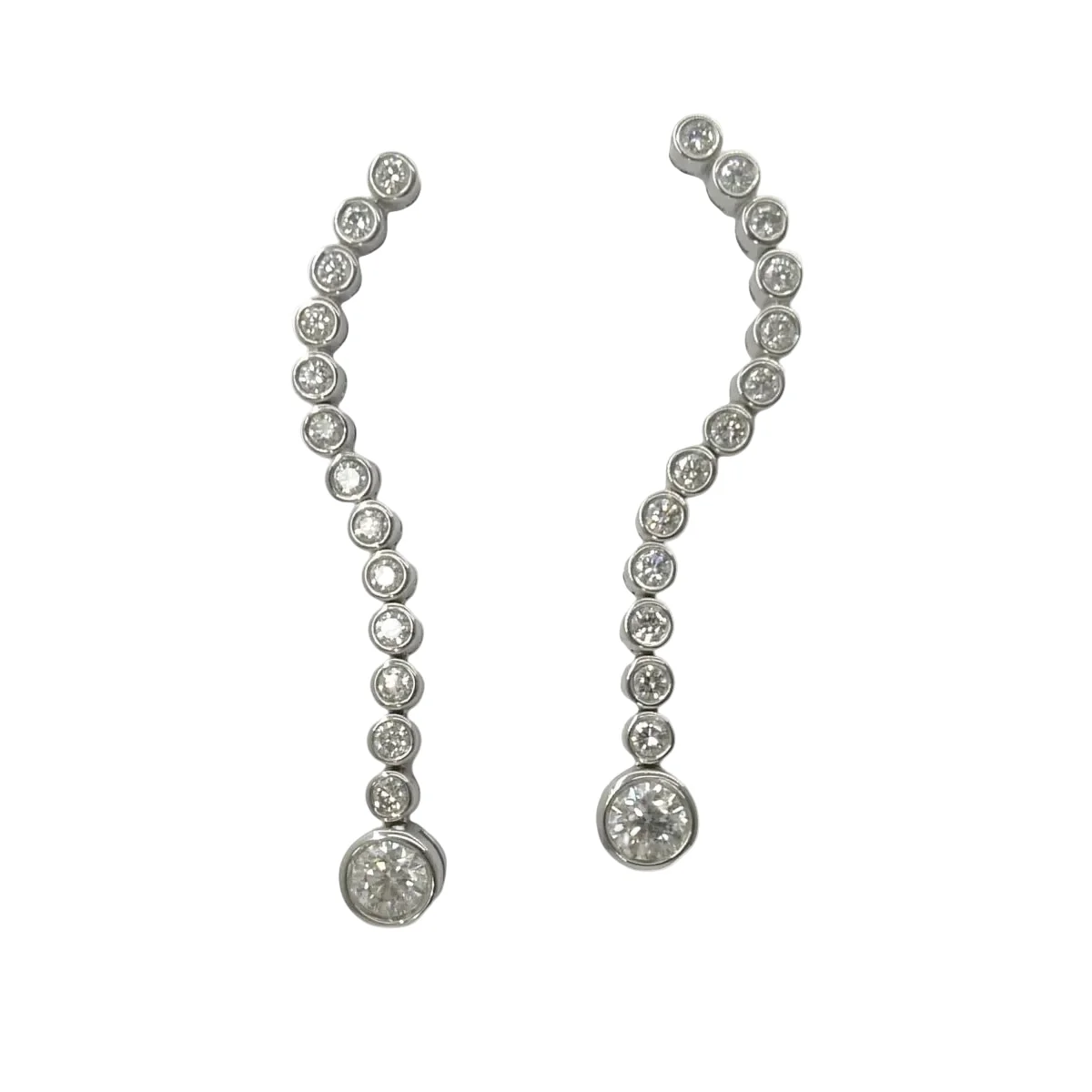 Boucles d'oreilles en or blanc et diamants