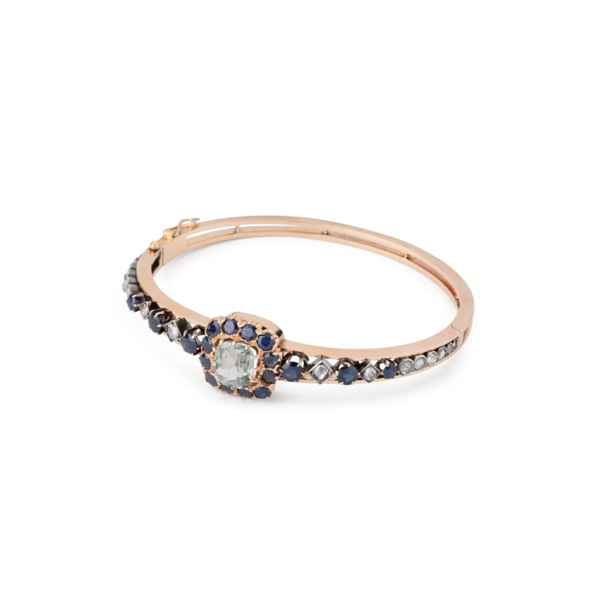 Bracelet Jonc "Joséphine" en or jaune, saphirs, améthyste et diamants - Image 5