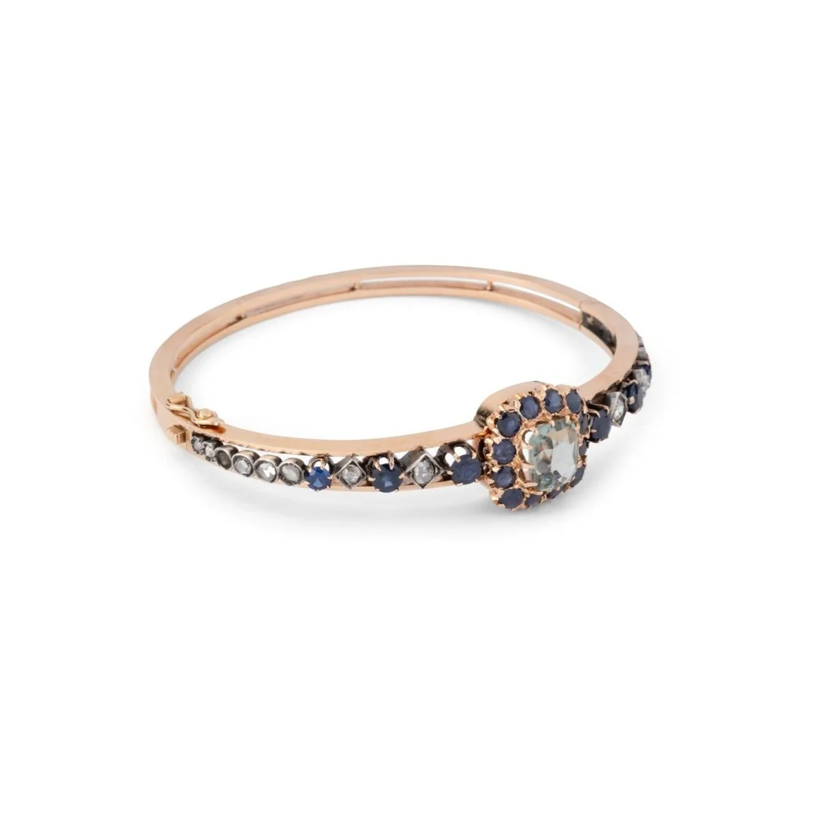 Bracelet Jonc "Joséphine" en or jaune, saphirs, améthyste et diamants - Image 7