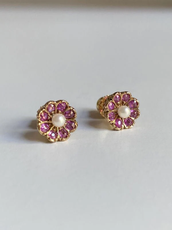 Boucle d'oreilles anciennes de travail Portugais en or jaune 19,2k - Image 2