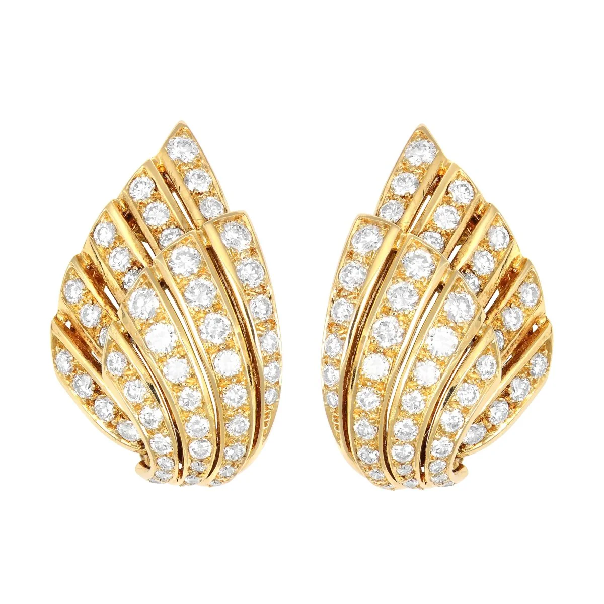 Boucles d'oreilles Or Jaune et Diamants