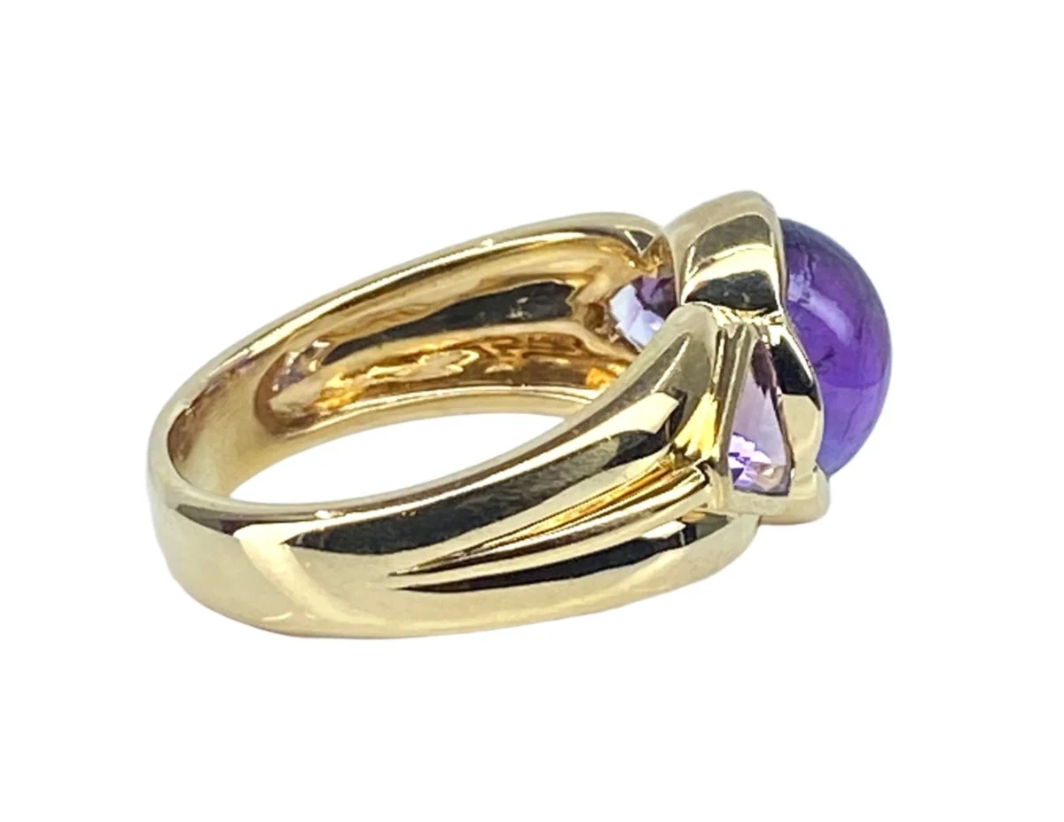 Bague Jonc en or jaune et améthyste - Image 7