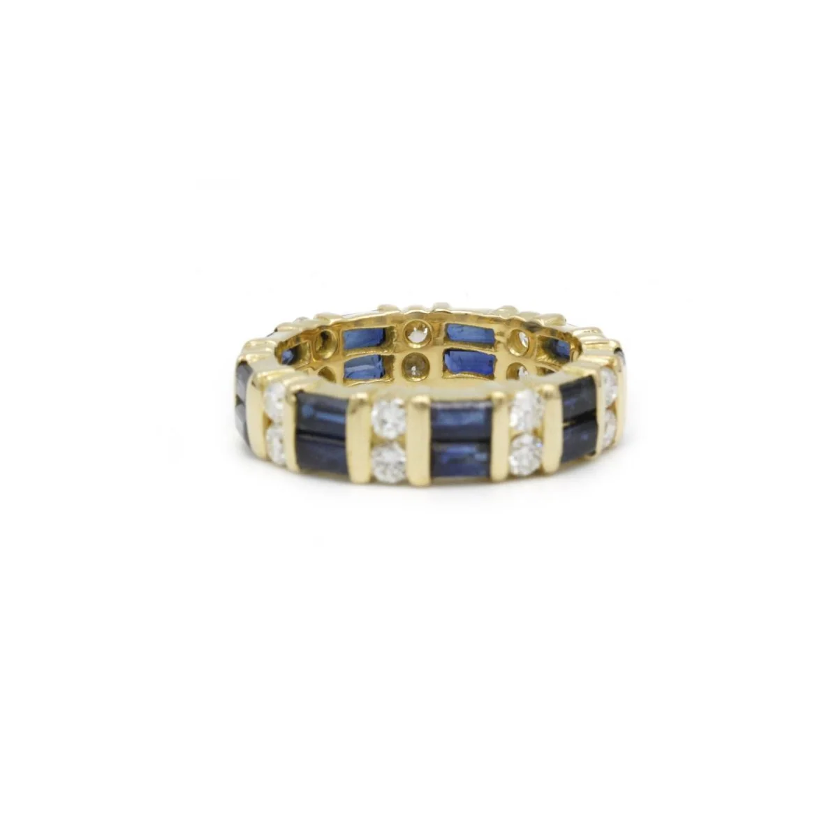 Bague en or jaune, saphirs et diamants - Image 2